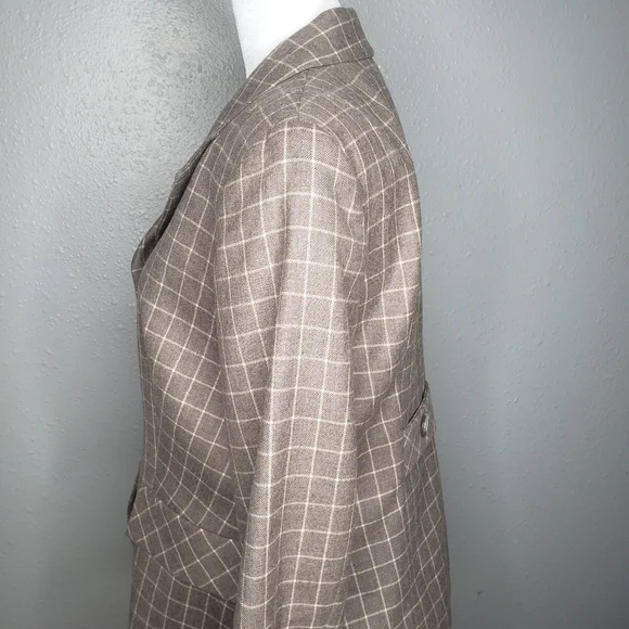 Pendleton Plaid brown blazer jacket SZ 10 P - Picture 12 of 13